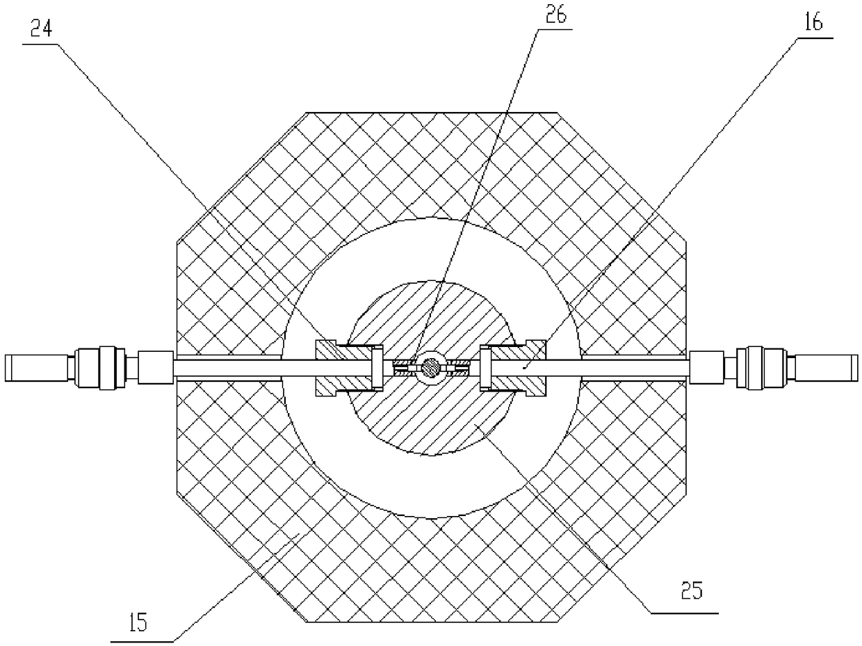 Radial strain measurement device for compression test at high temperature and high pressure