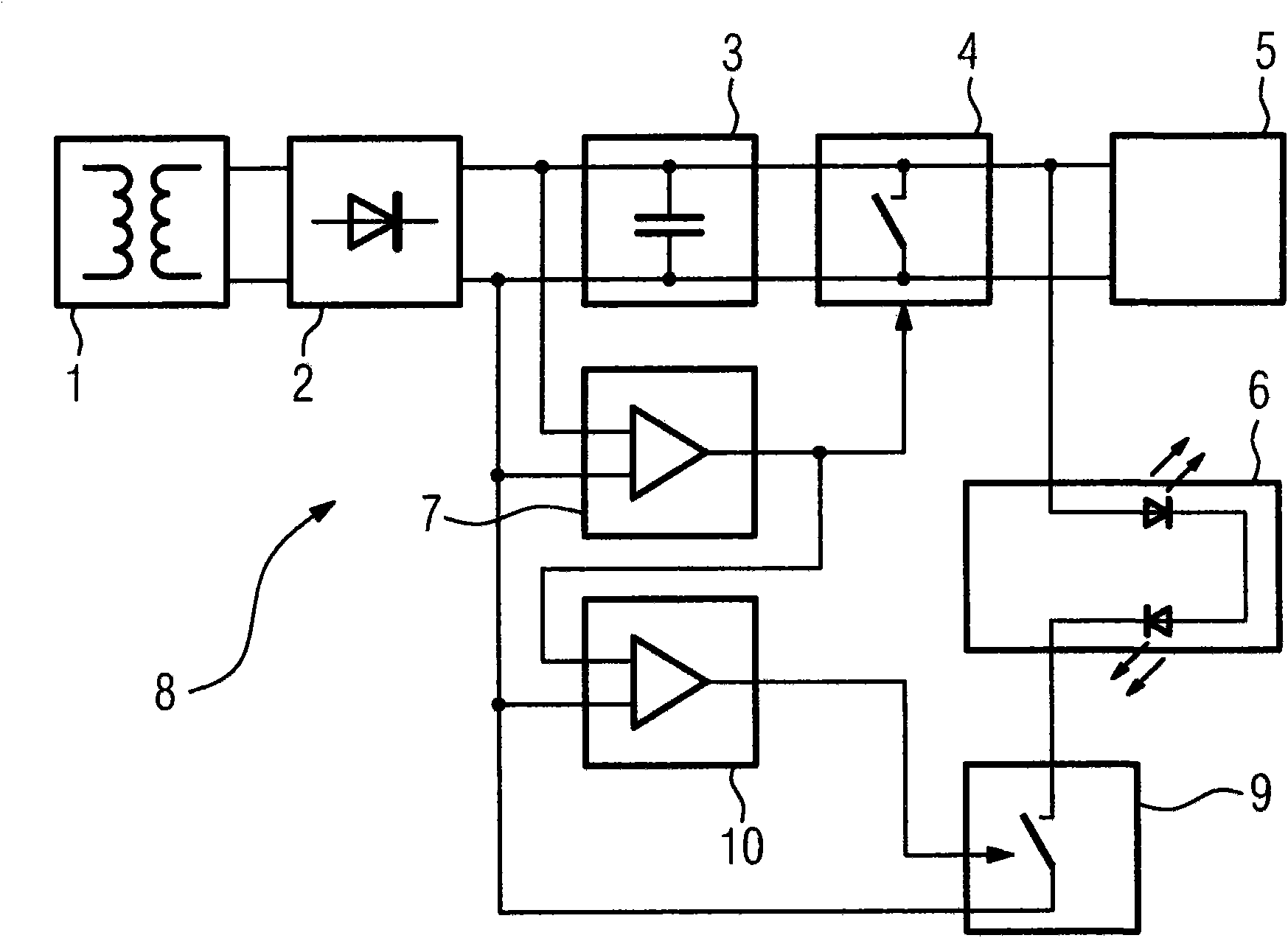 Control of the display background illumination in a power switch