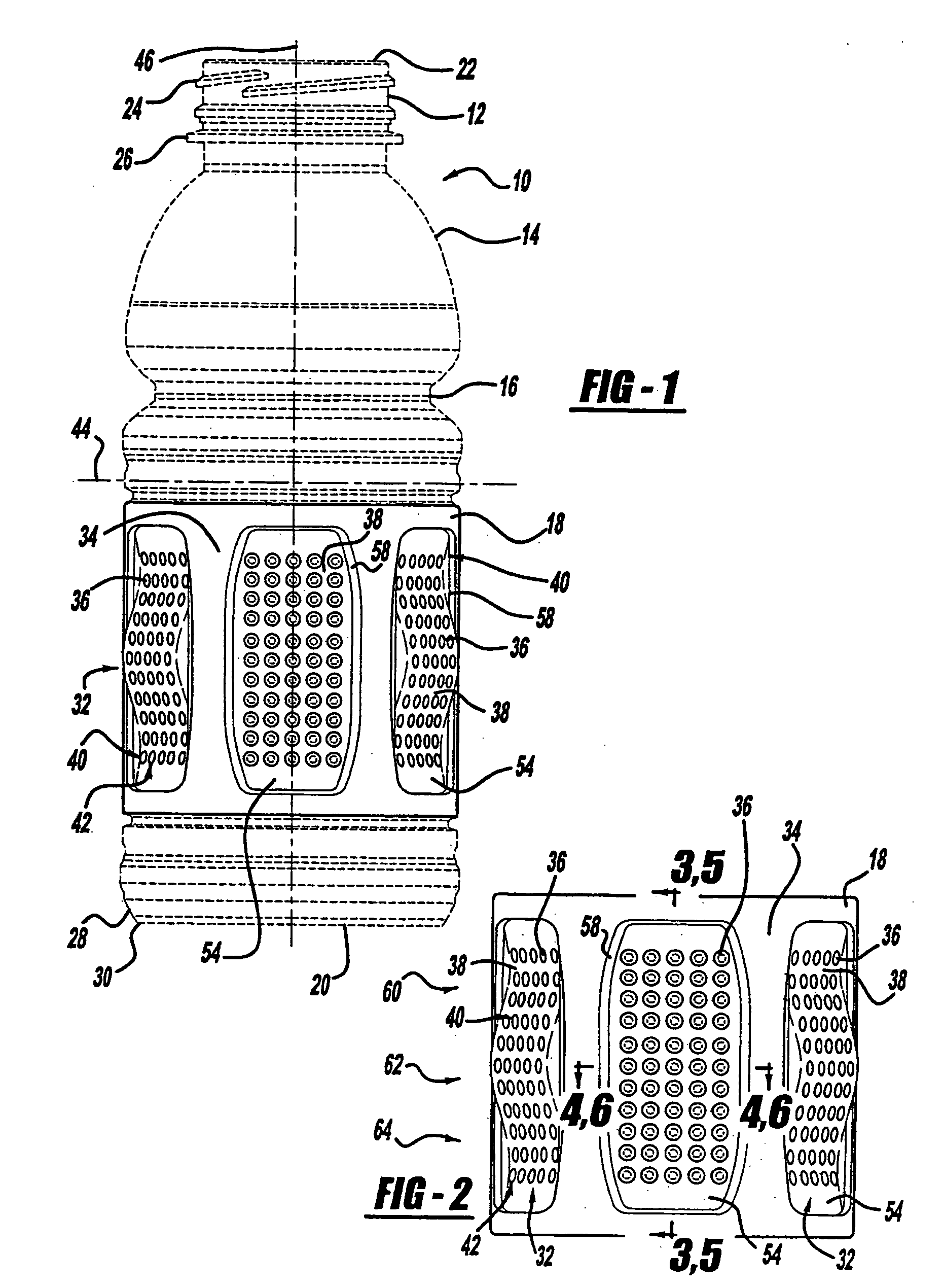 Inverting vacuum panels for a plastic container