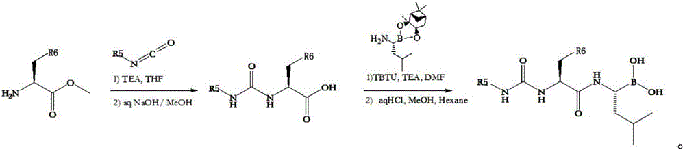 Class I dipeptidyl boric acid compound and preparation method and application thereof