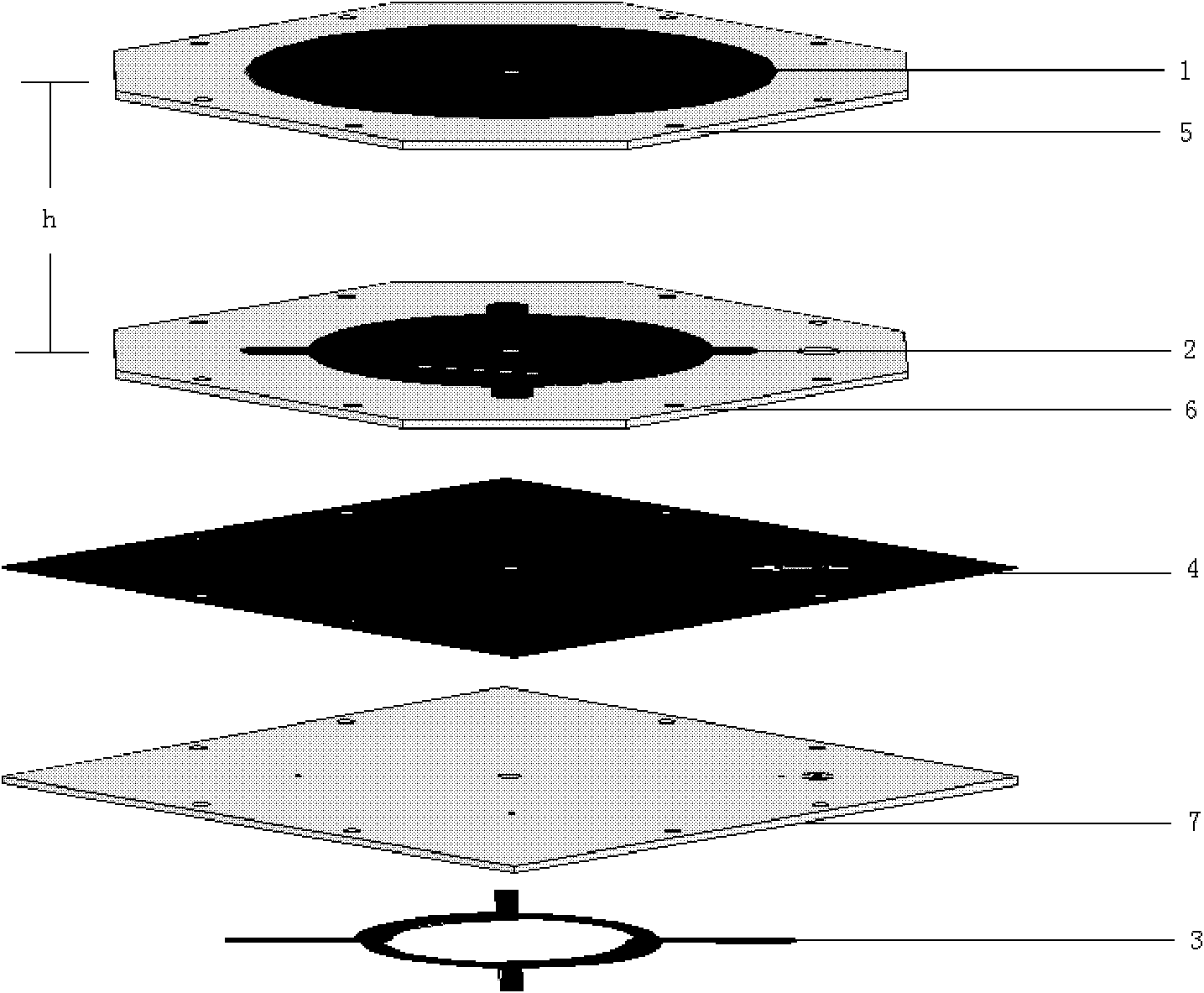 Circular polarized antenna with omnidirectional broad axial ratio beam width