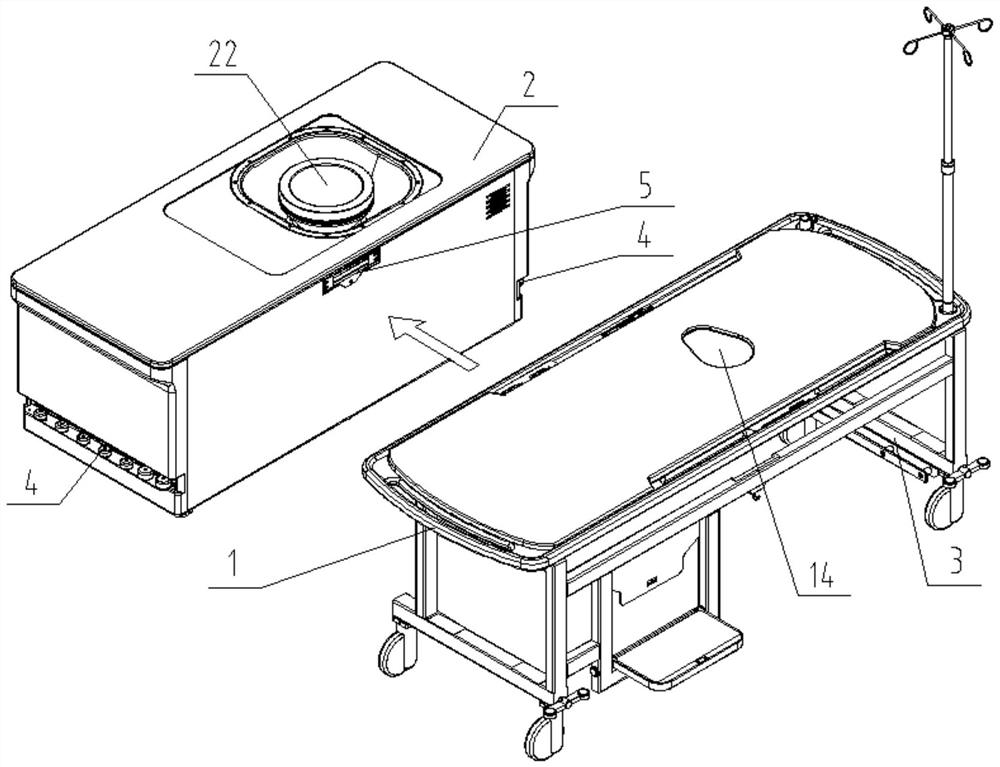 Medical bed for patient transfer and treatment and use method thereof