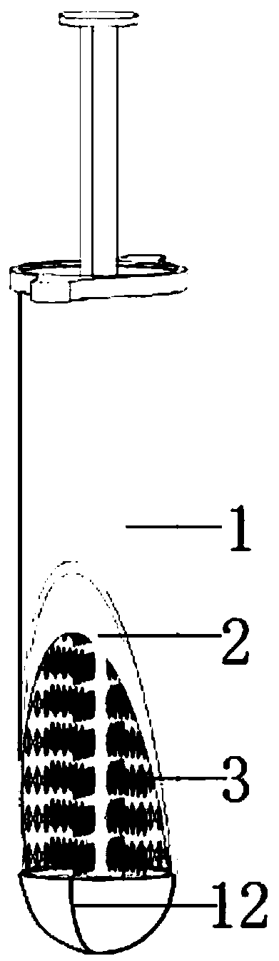 Shear hinge and airbag mixed hemostatic structure and hemostatic device