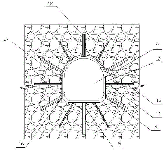 Device and method for supporting downhole surrounding rock faults