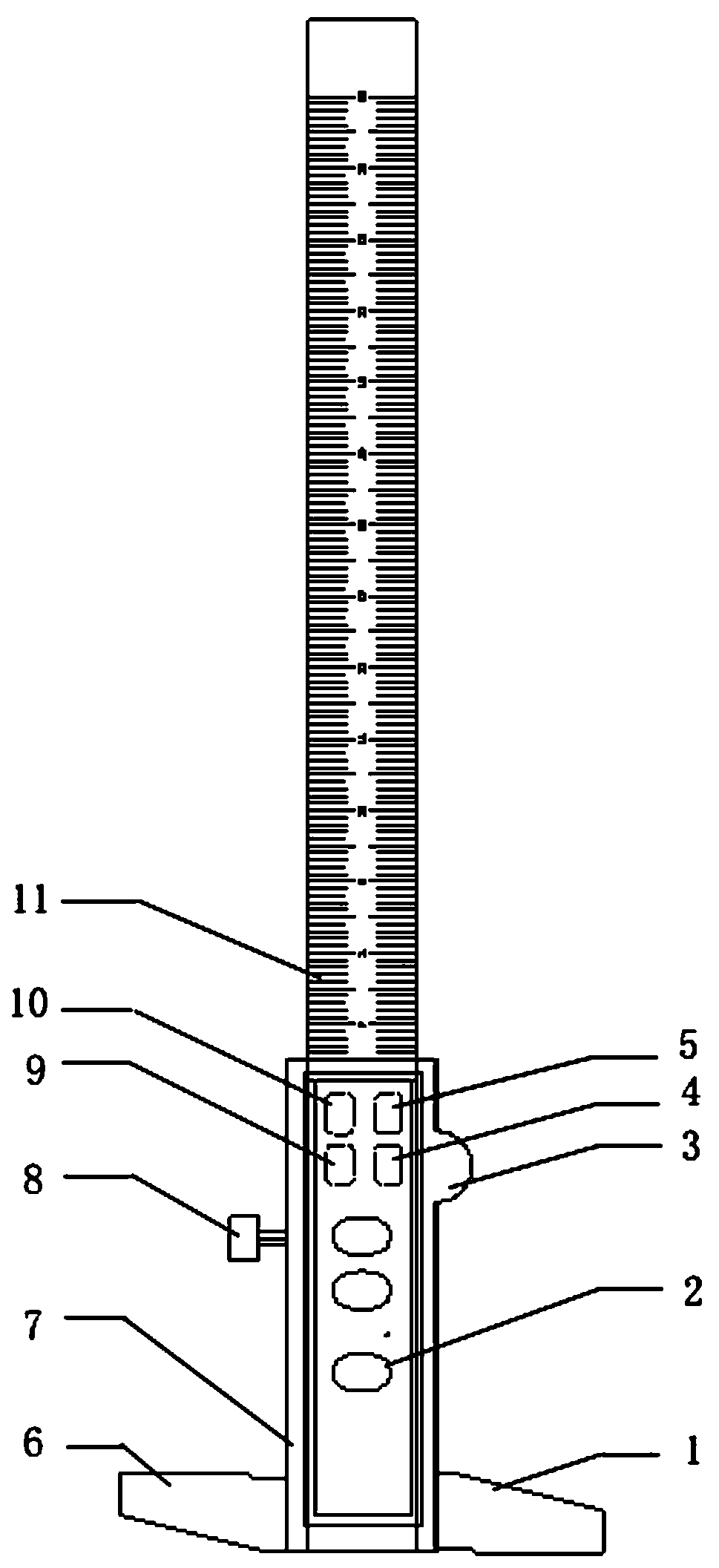 Digital display type multifunctional measuring ruler for shield TBM tunnel