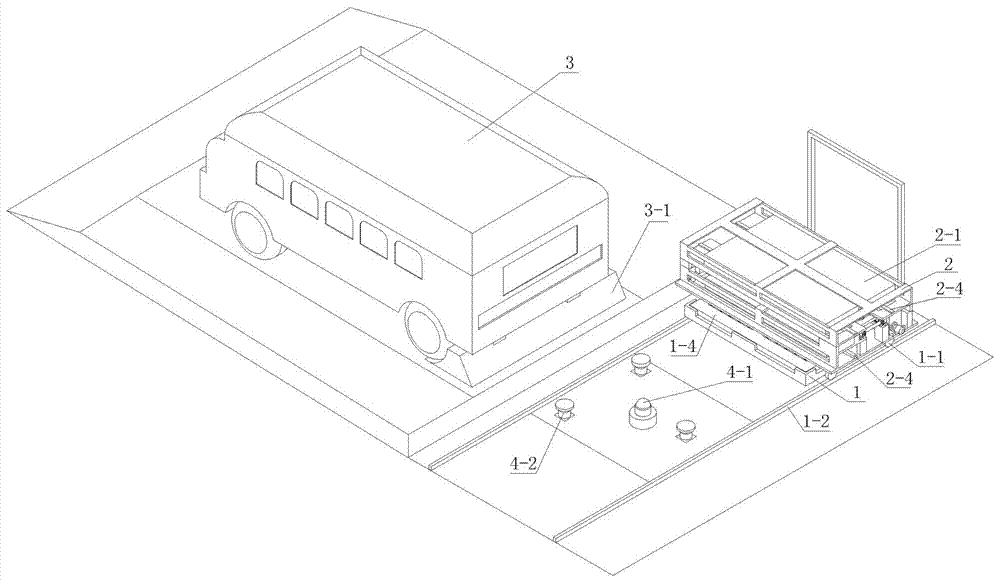 Electric vehicle mid-mounted battery box quick unloading and loading system