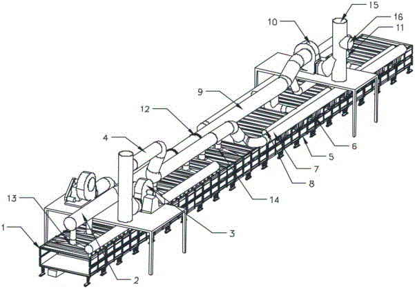 Ceramic energy-saving furnace kiln capable of high-efficiently replaying, recovering and cooling waste heat