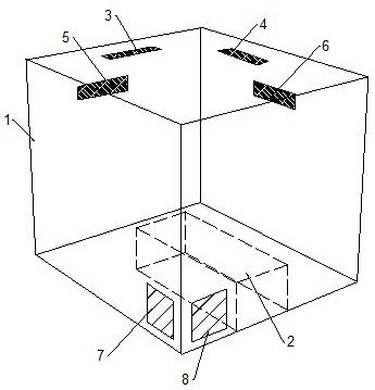 Ventilation device for blood disease patient ward