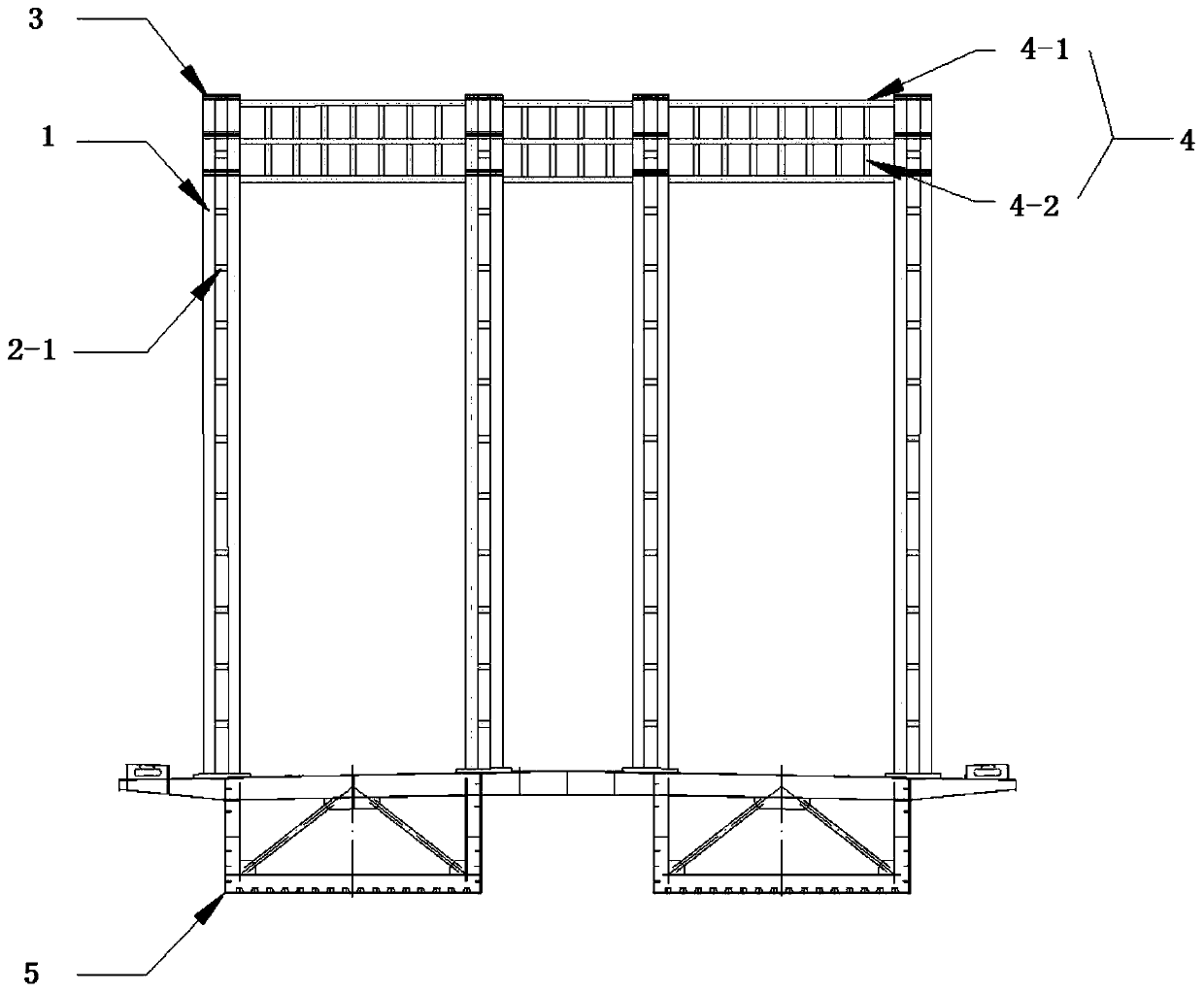 Real-time adjusting device and method for girder line type in bridge pushing process