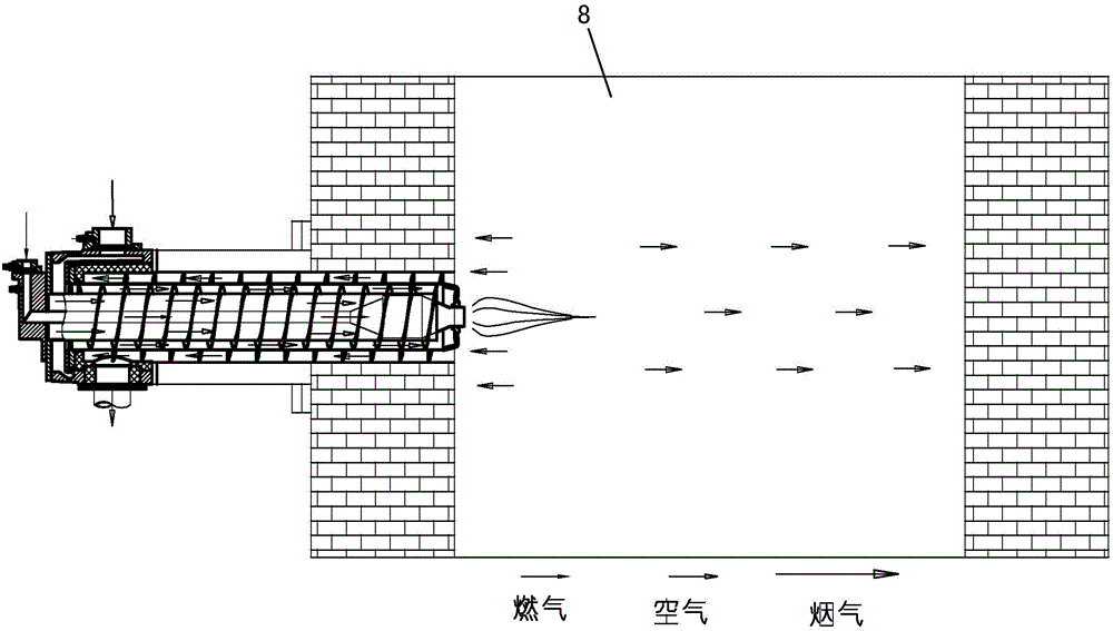 Self-pre-heating type nozzle for efficient helical fin