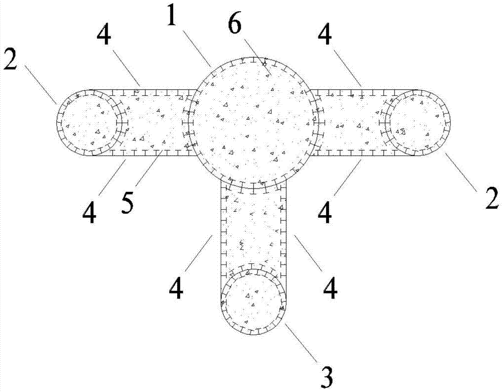 T-section steel pipe recycled concrete pier body