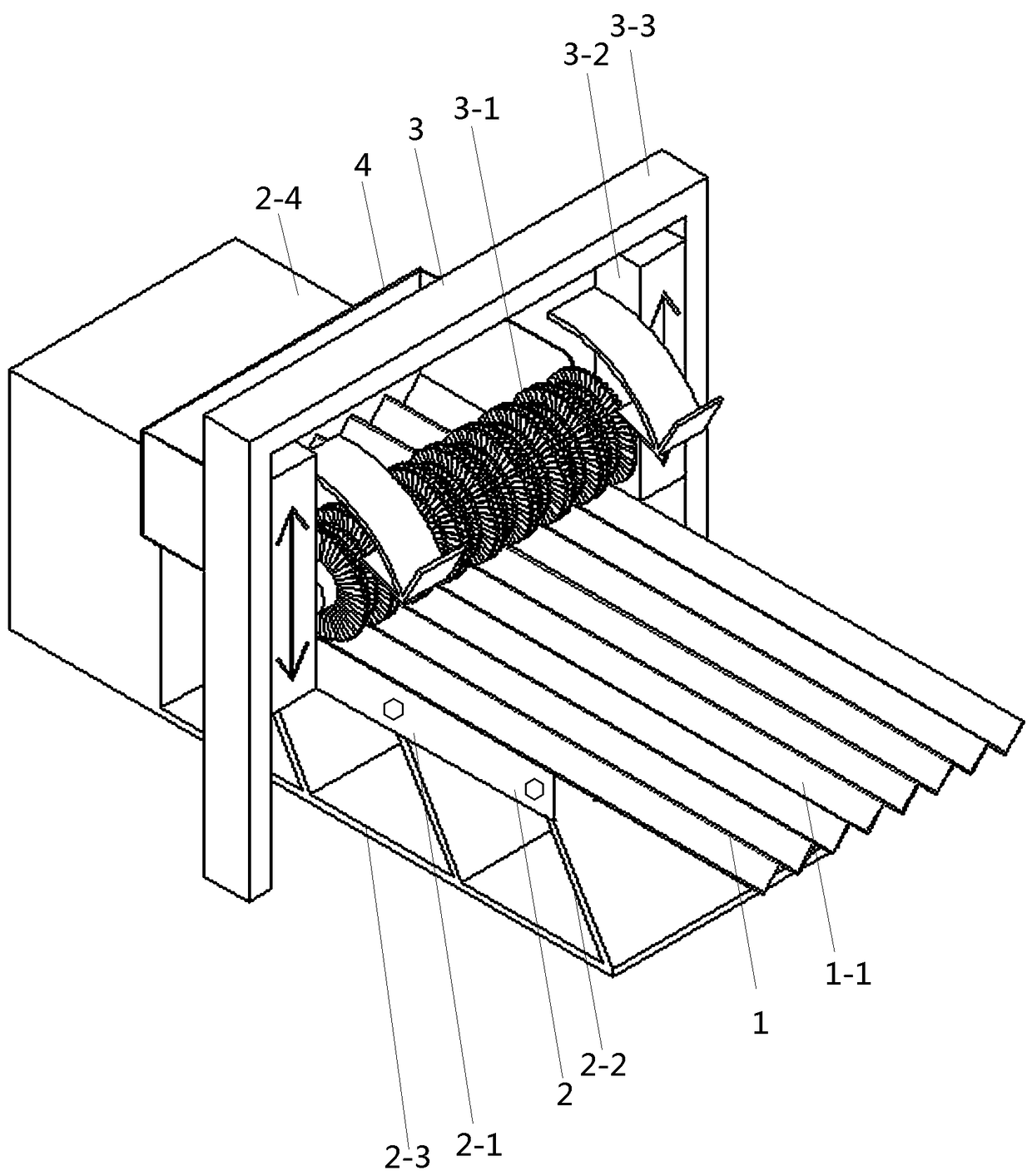 Vibration feeding device for fruit and vegetable intelligent selection equipment