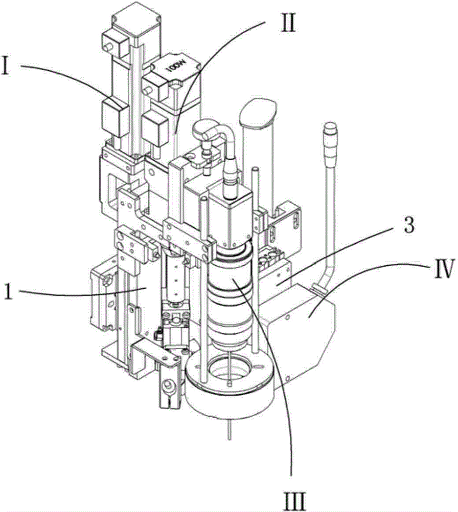 Adhesive dispensing and curing mechanism movable in Z-axis direction