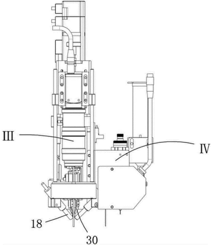 Adhesive dispensing and curing mechanism movable in Z-axis direction