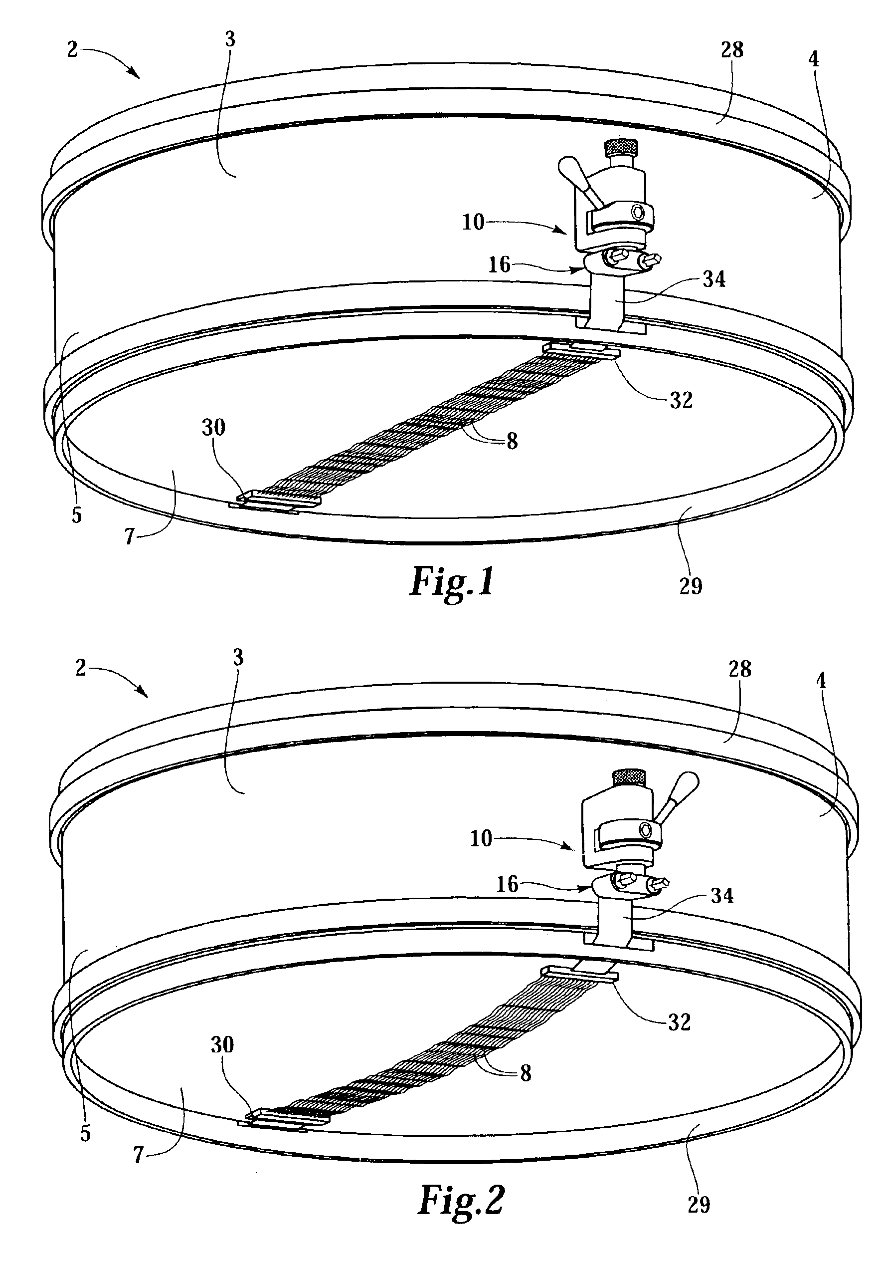 Strainer for a drum