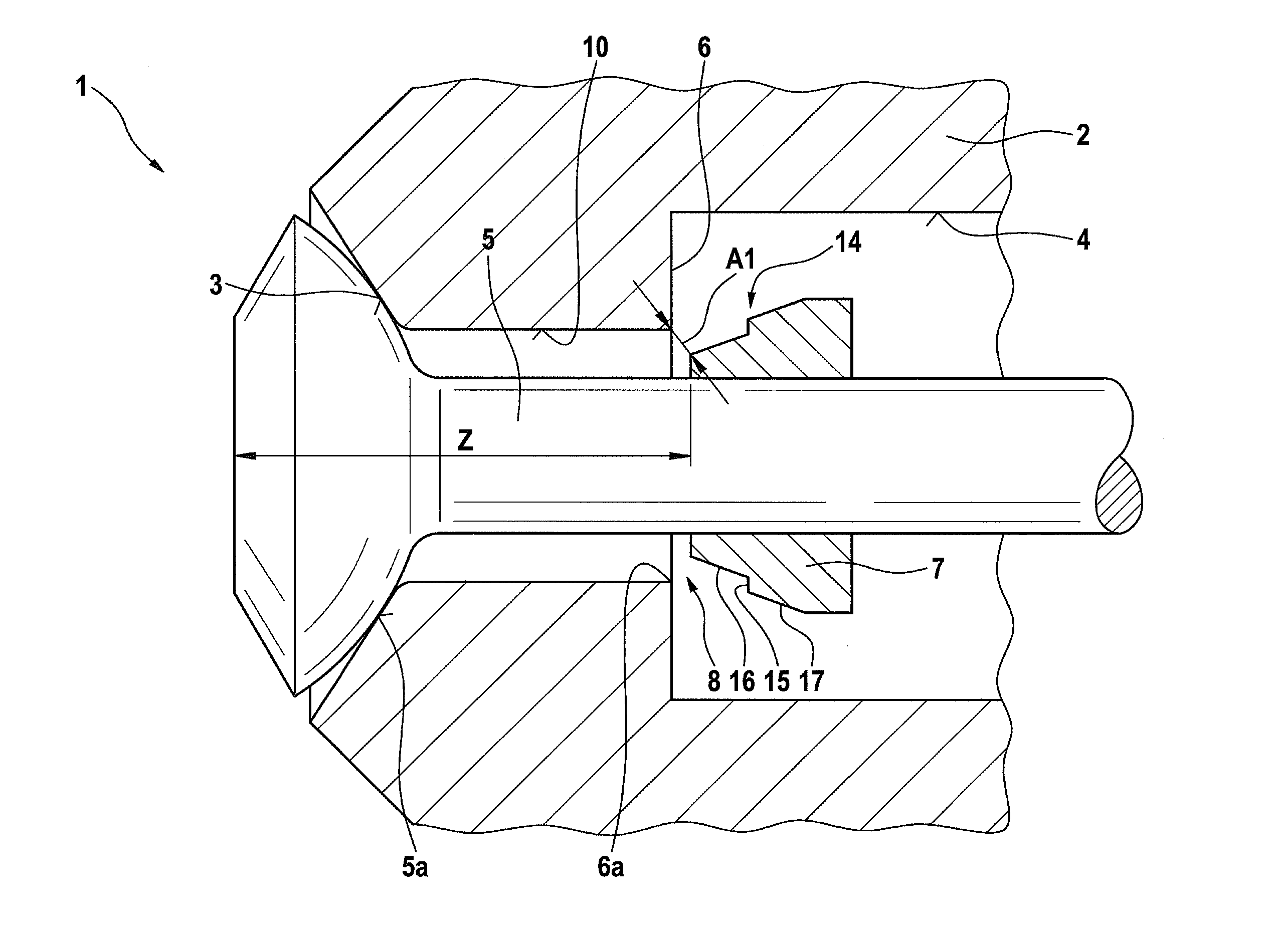 Injection valve having a flow limiter