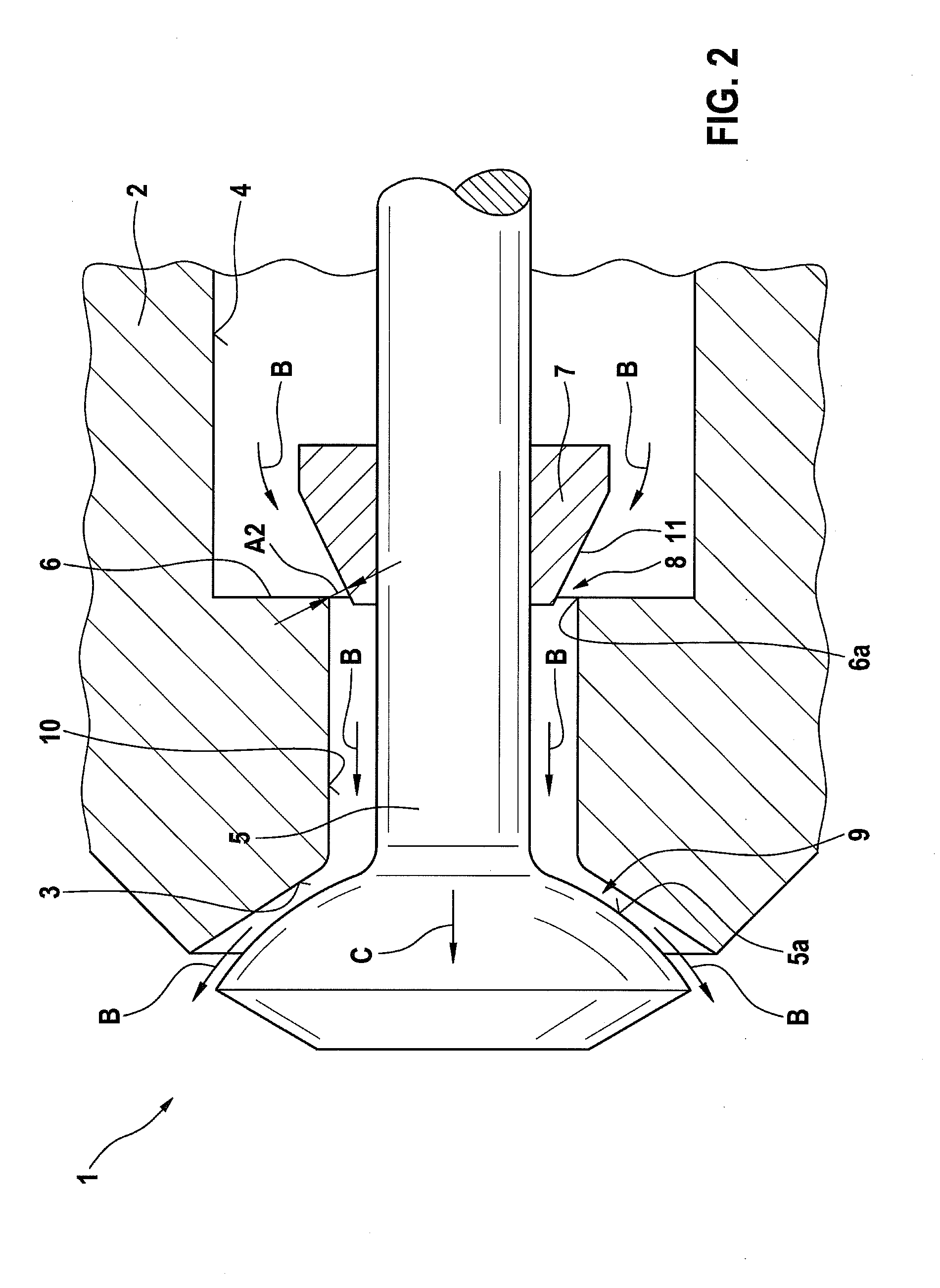 Injection valve having a flow limiter