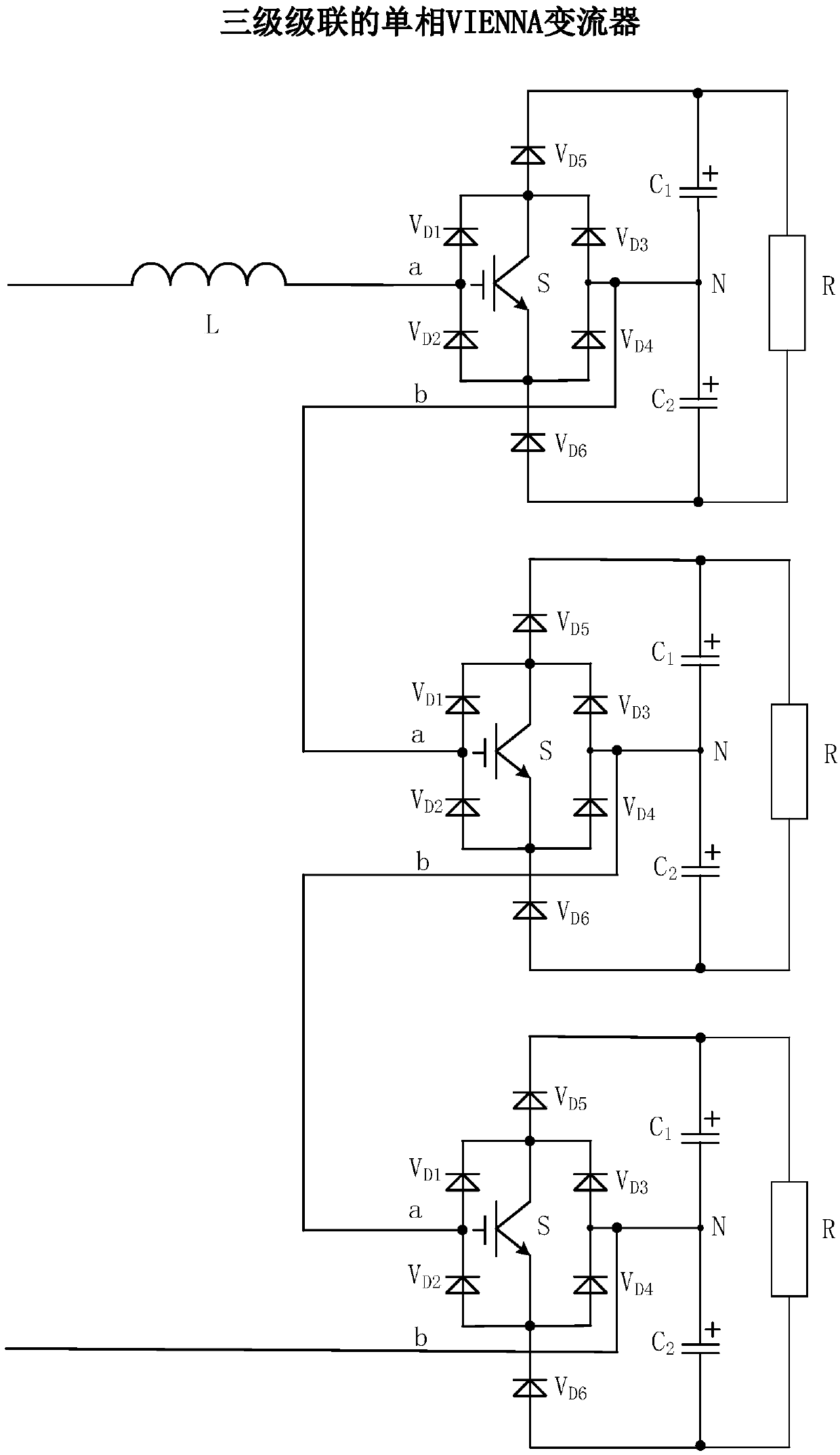 DC voltage balance control strategy for unidirectional cascaded multilevel power electronic converters