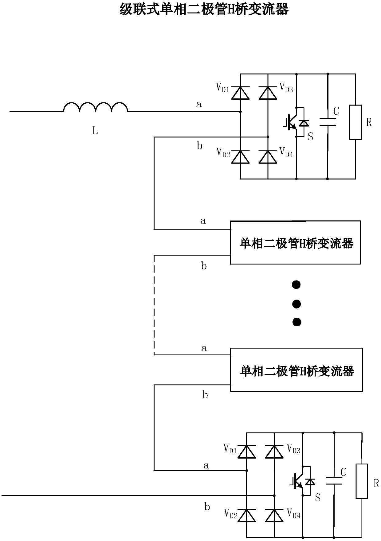 DC voltage balance control strategy for unidirectional cascaded multilevel power electronic converters