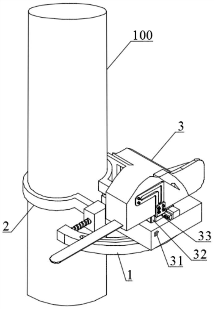 Portable girdling type tree remote felling device