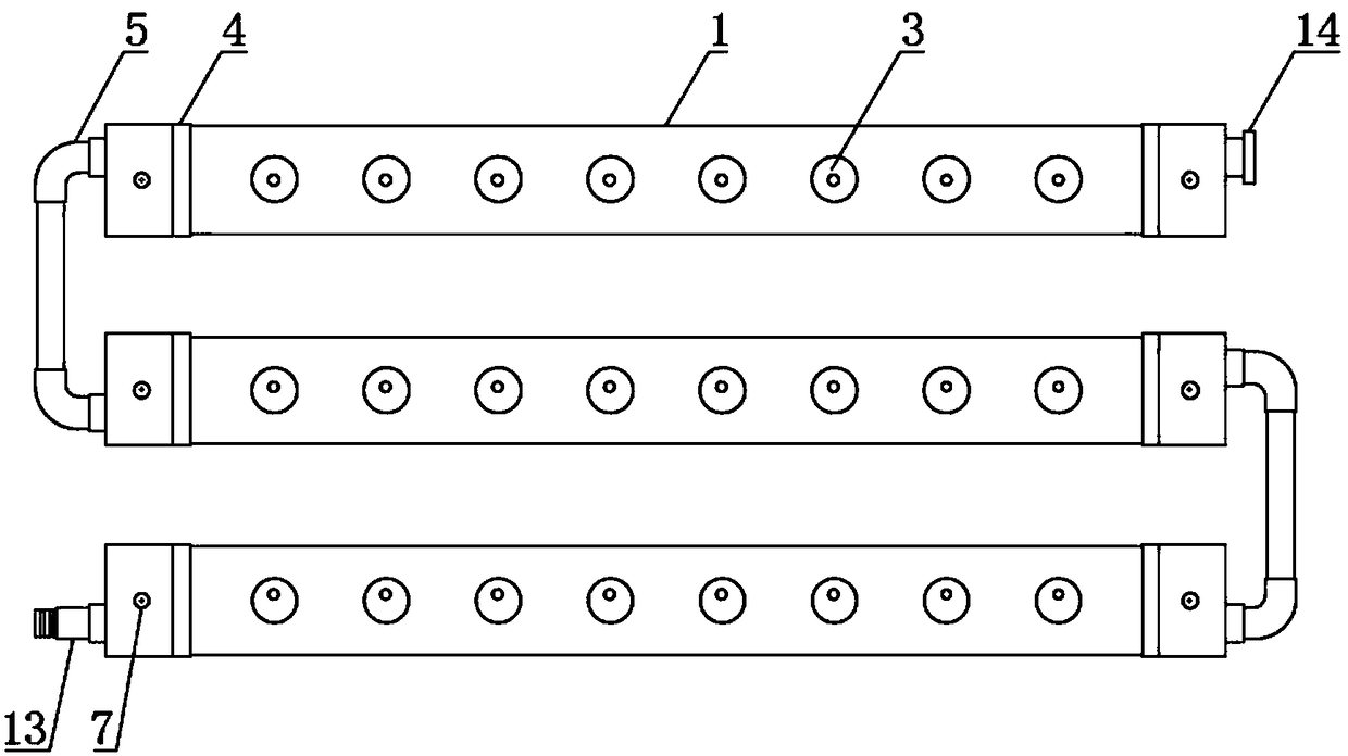 Soilless cultivation siamesed intelligent pipeline containing micro-nanobubble device