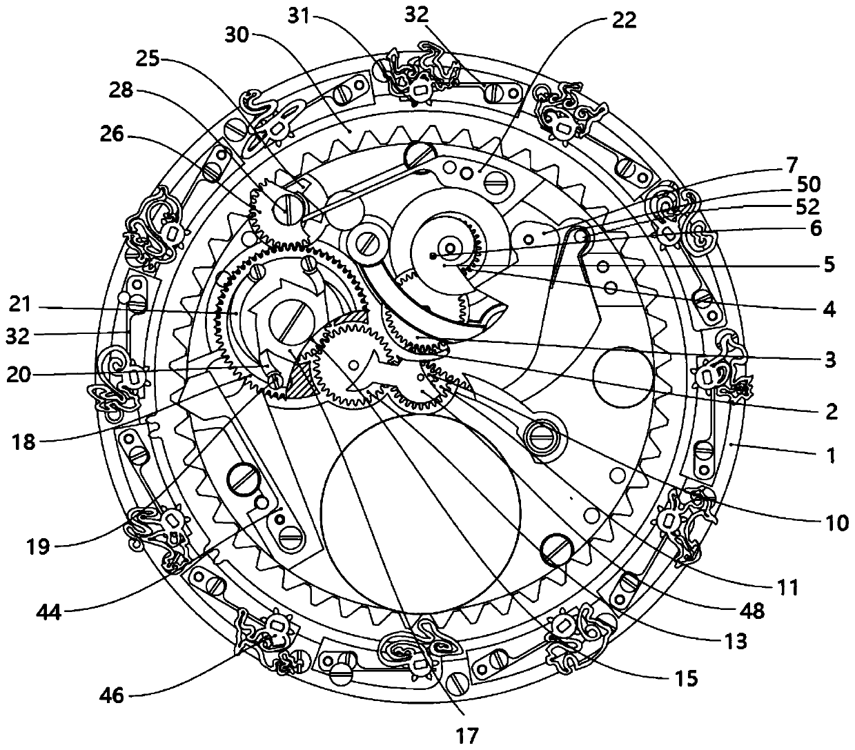 Watch Zodiac Display Ratchet Transmission Mechanism