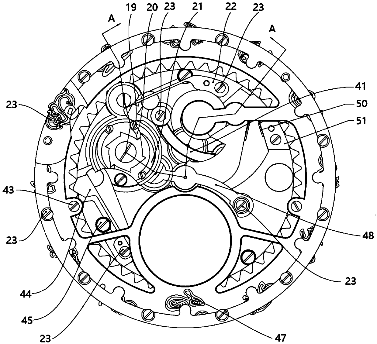 Watch Zodiac Display Ratchet Transmission Mechanism