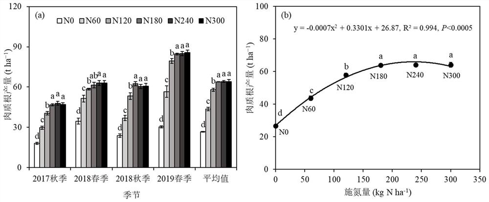 Radish nitrogen fertilizer recommendation method for coordinating agronomy and environment