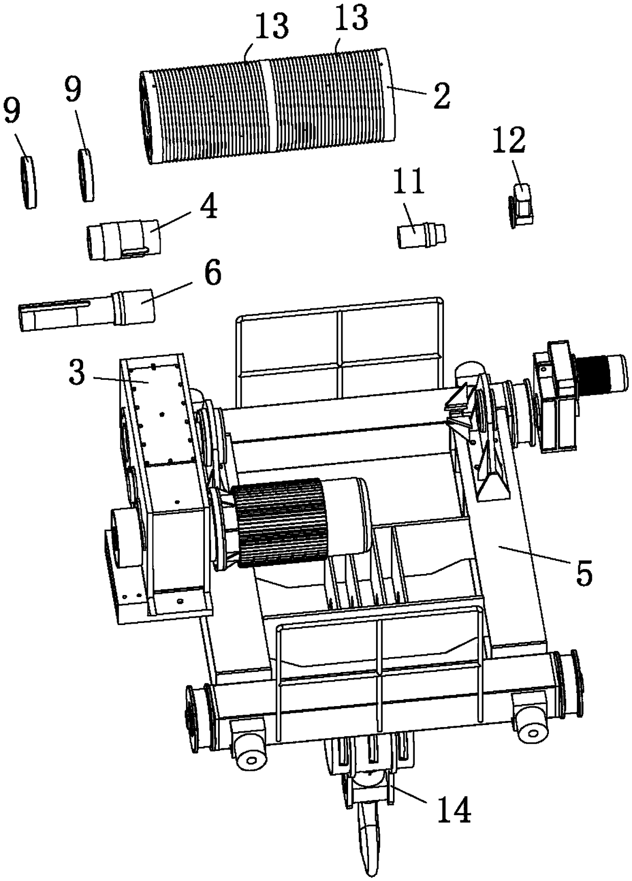 Connecting device for speed reducer and coiling block of hoisting mechanism