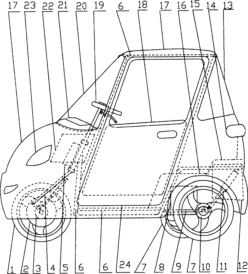 Van-type one-seater electric vehicle