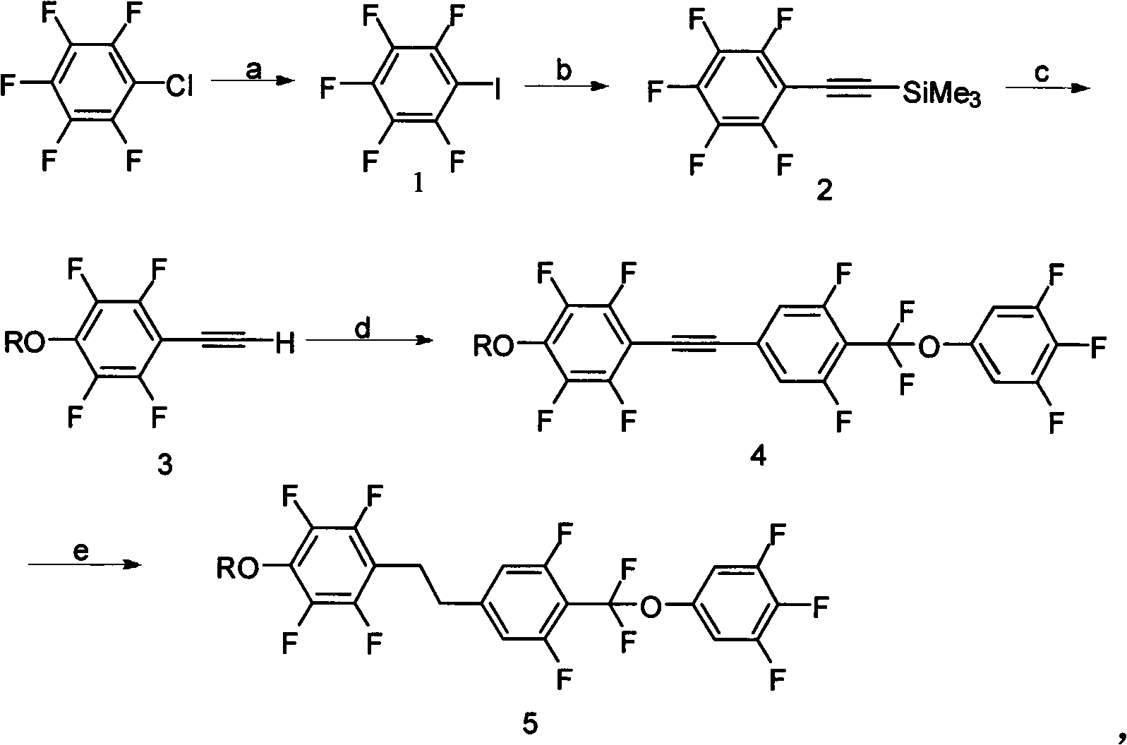 Ultrahigh-fluorine-substituted liquid crystal compound with CF2O bridge bond, synthetic method and application