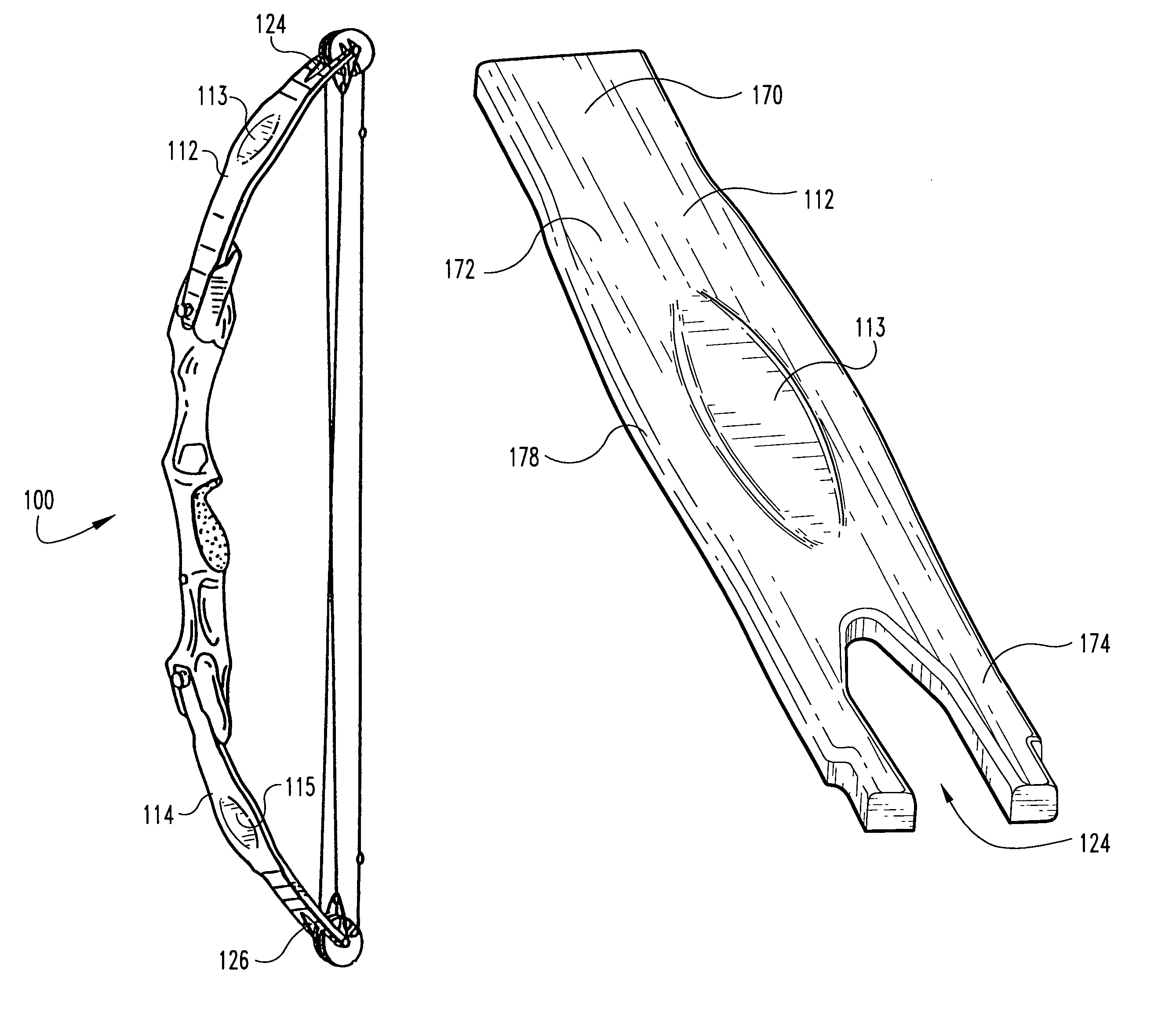 Method for manufacturing ribbed archery bow limb portions and the ribbed archery bow limb portions produced thereby