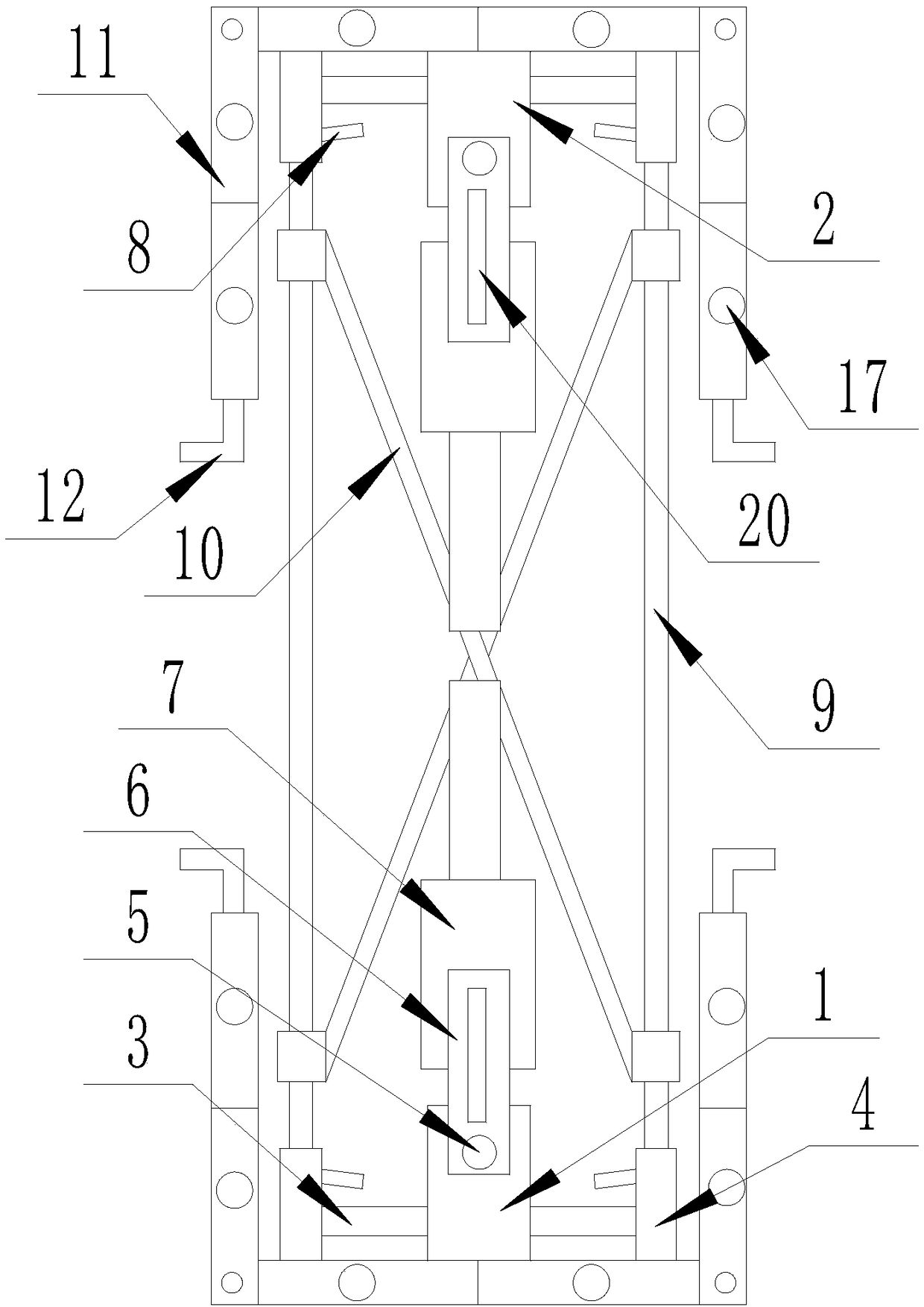 Steel-structured scaffold device for machinery aspect