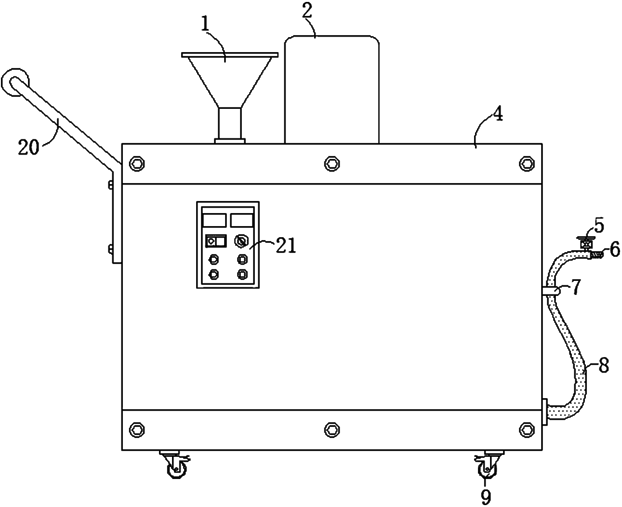 Unshaped refractory material spraying device