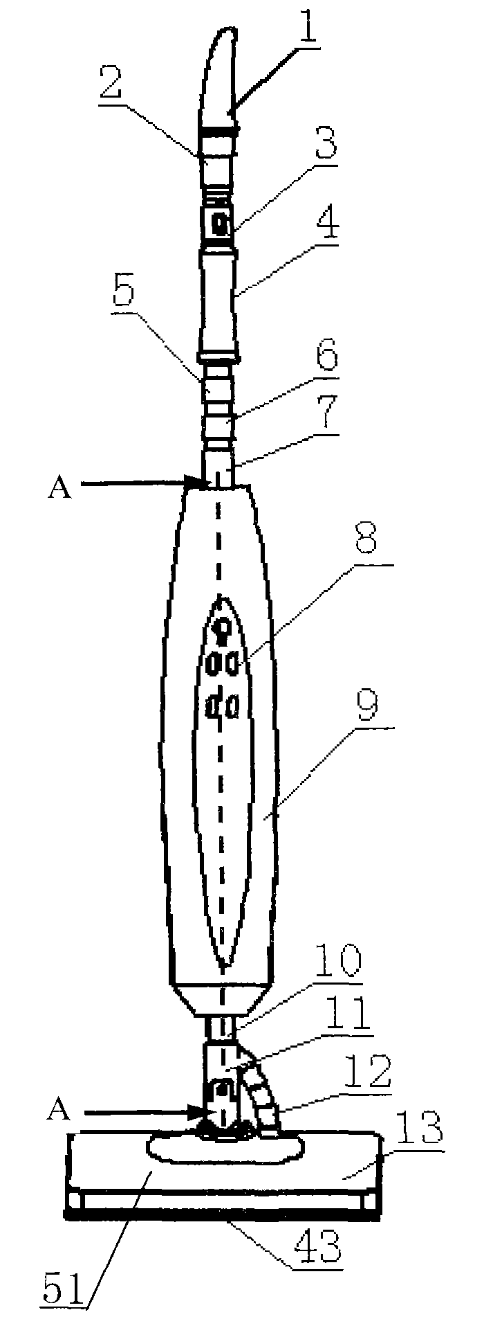 Vertical multifunctional floor cleaning blow-drying device