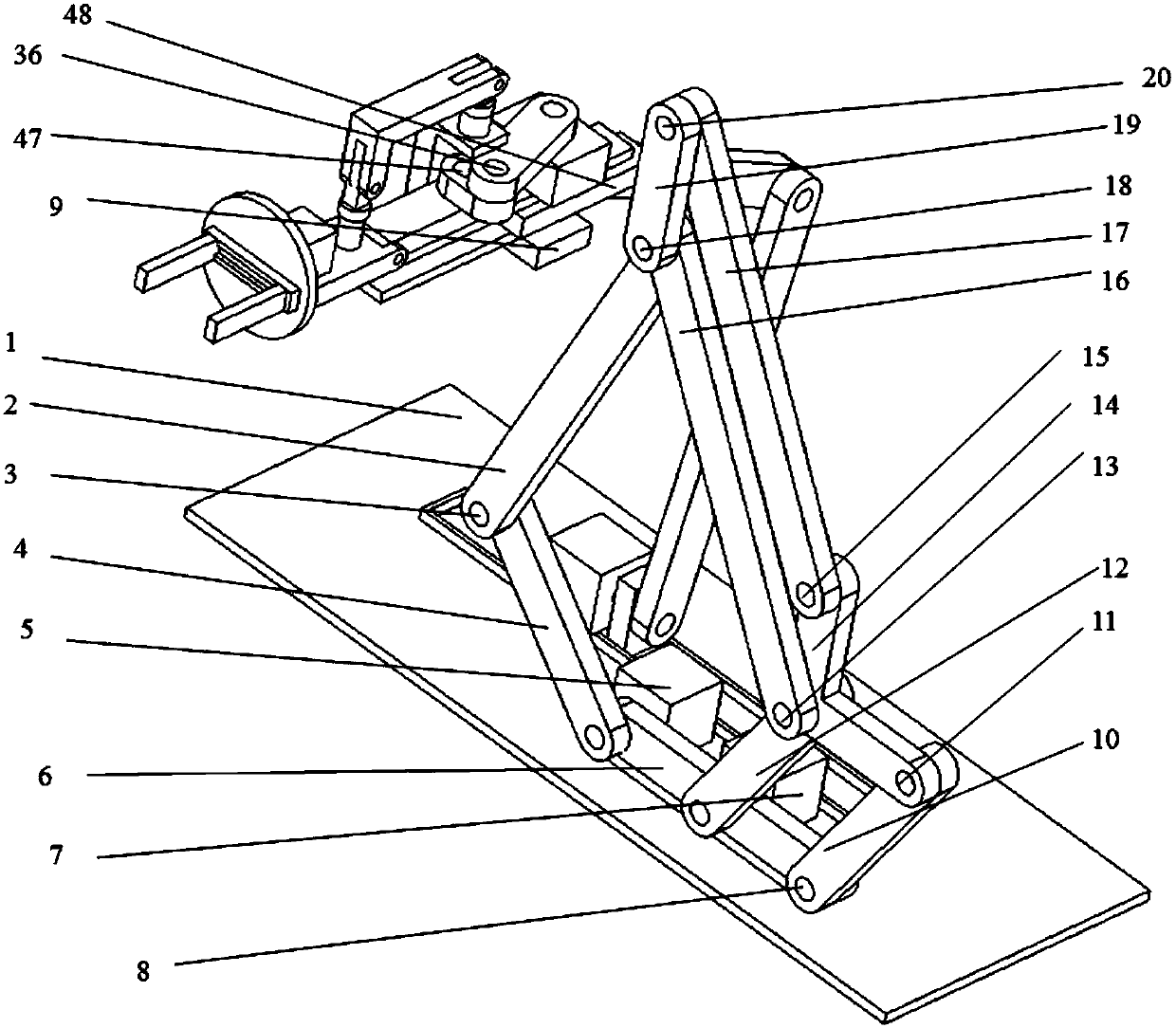 Full-degree-of-spatial-freedom metamorphic mechanism type palletizing robot mechanism