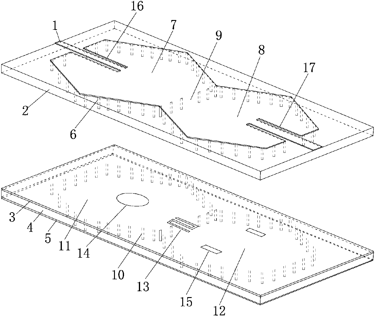 Multilayer hexagonal substrate integrated waveguide filter