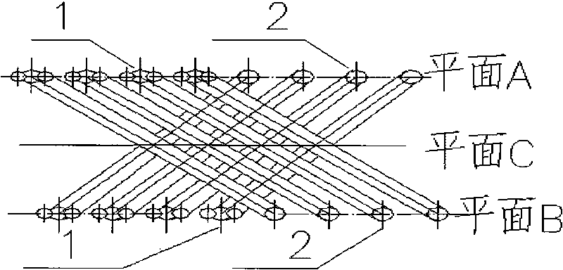 Cracking furnace with double-row arranged radiant section furnace tubes