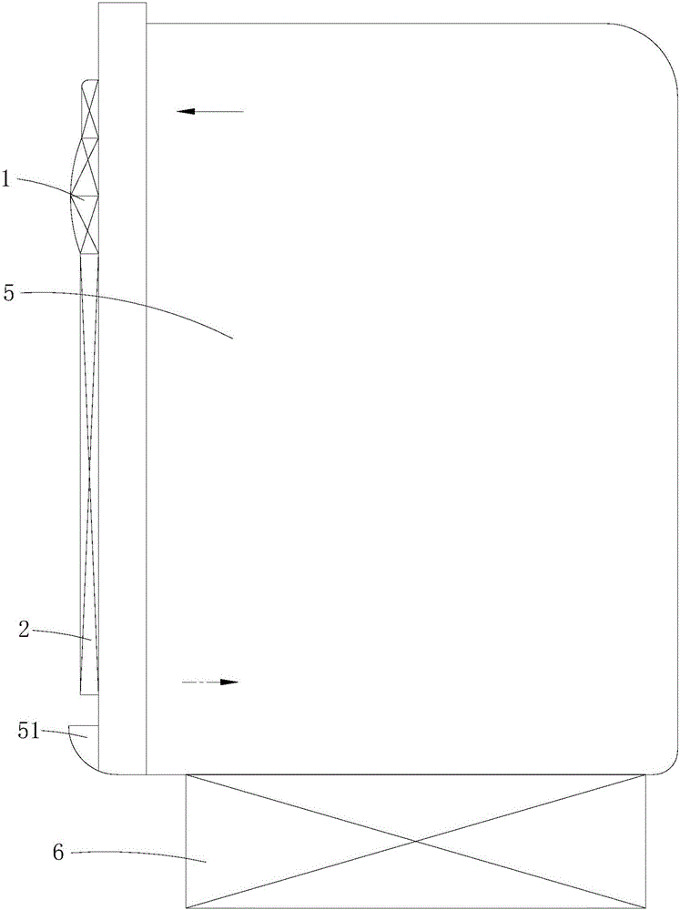 Condensing and drying device of dish-washing machine and dish-washing machine