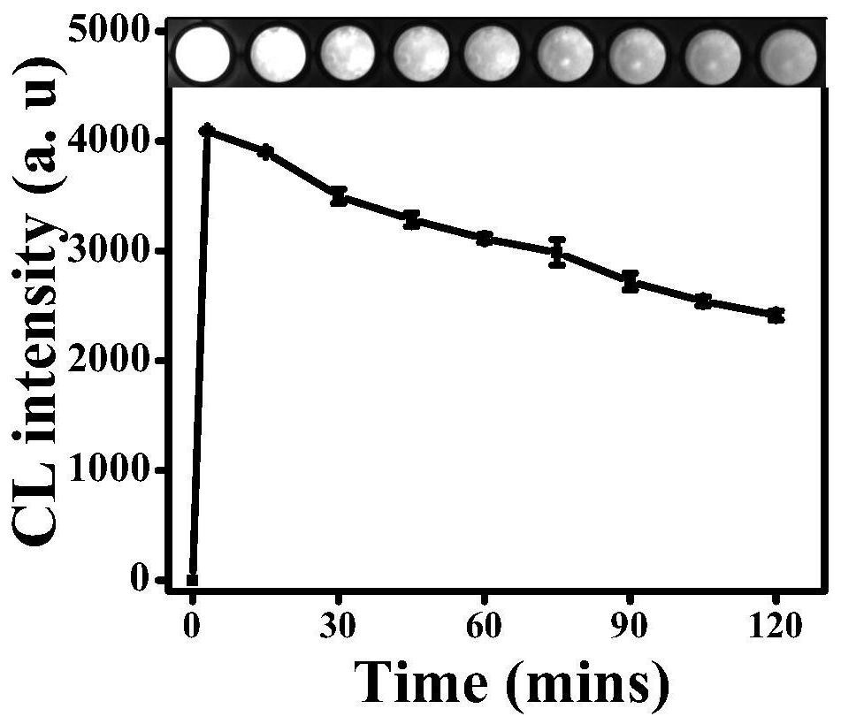 Glow-type chemiluminescent sensor based on hydrogel and its preparation method and application