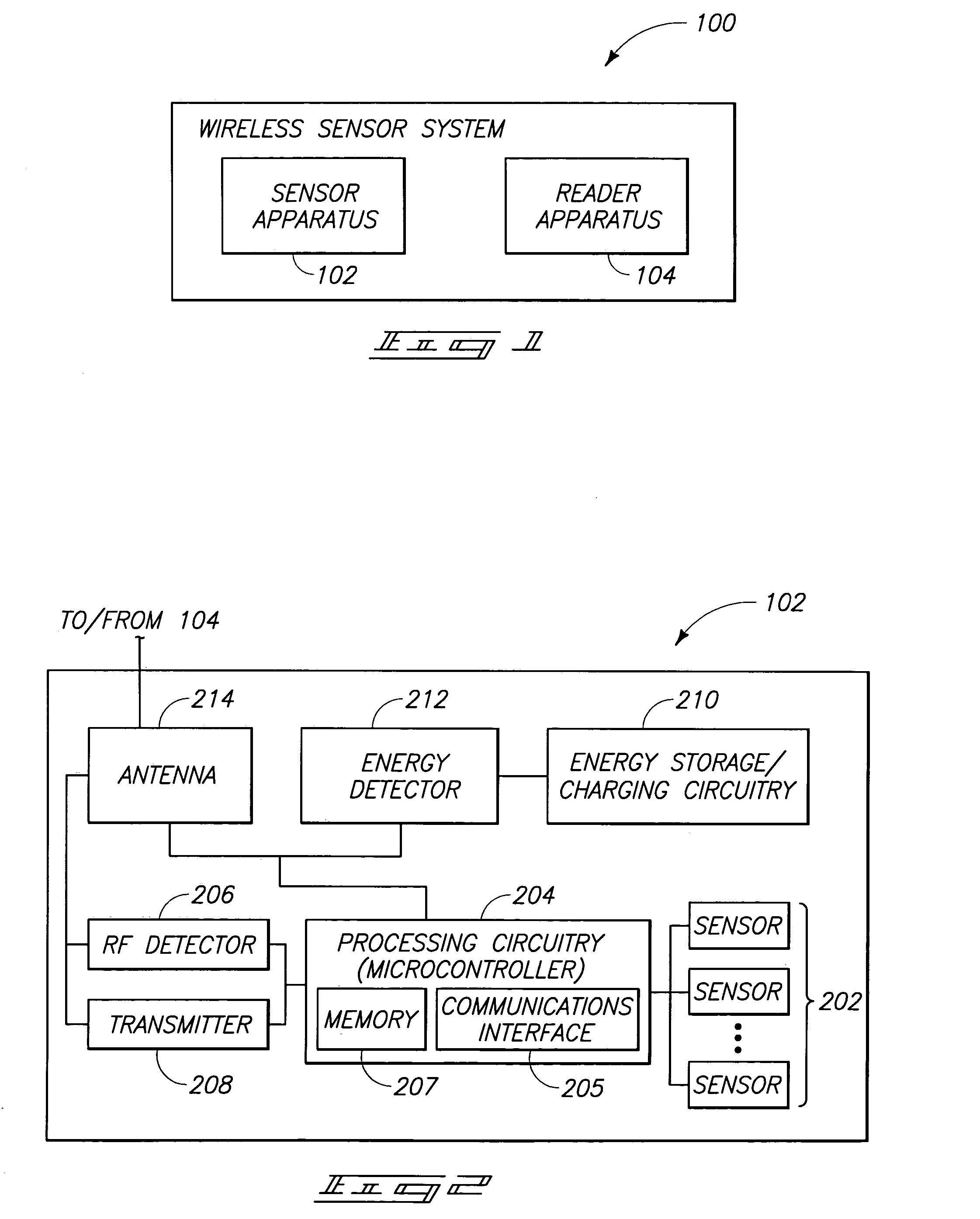 Wireless sensor systems and methods, and methods of monitoring structures