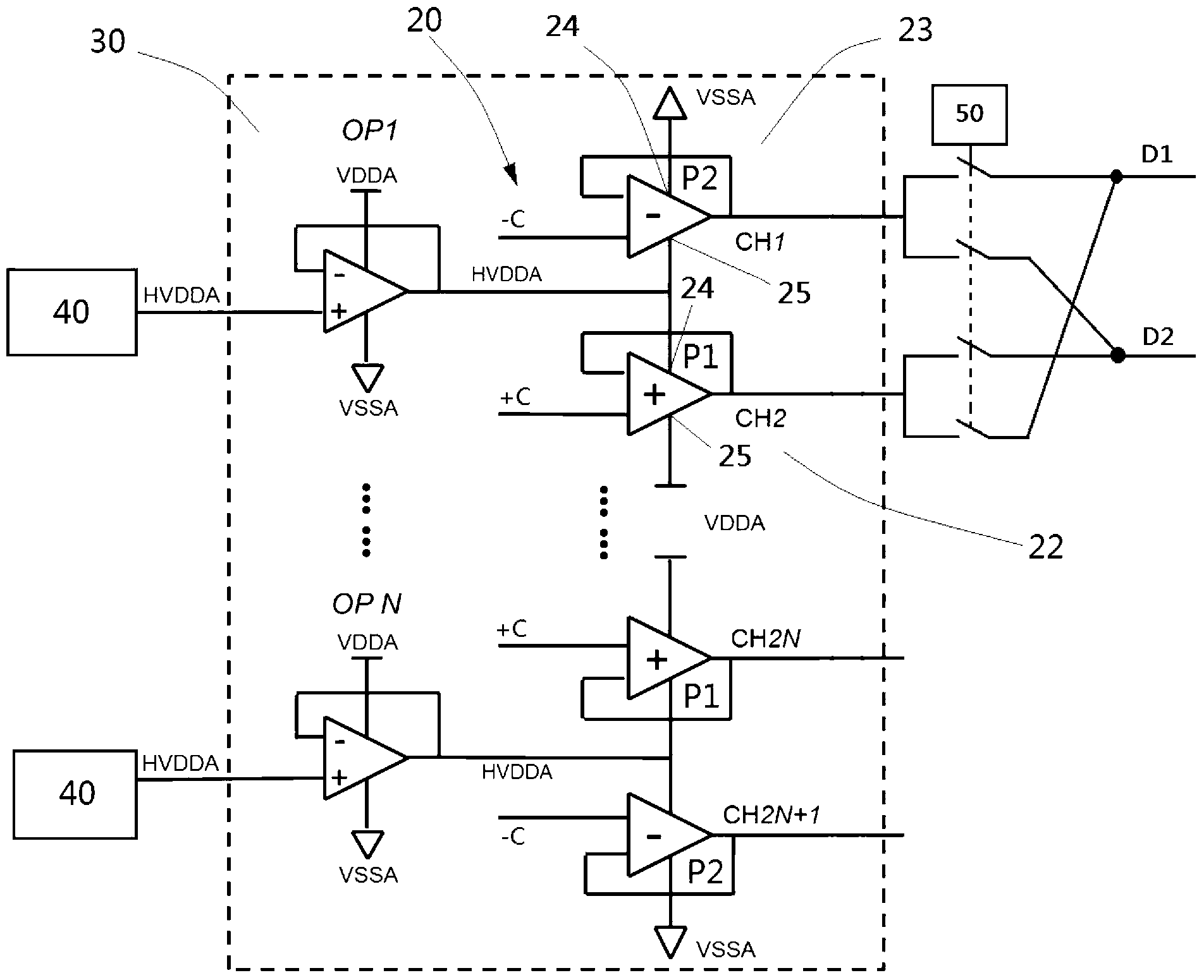 Liquid crystal display panel, data drive circuit thereof and liquid crystal display device