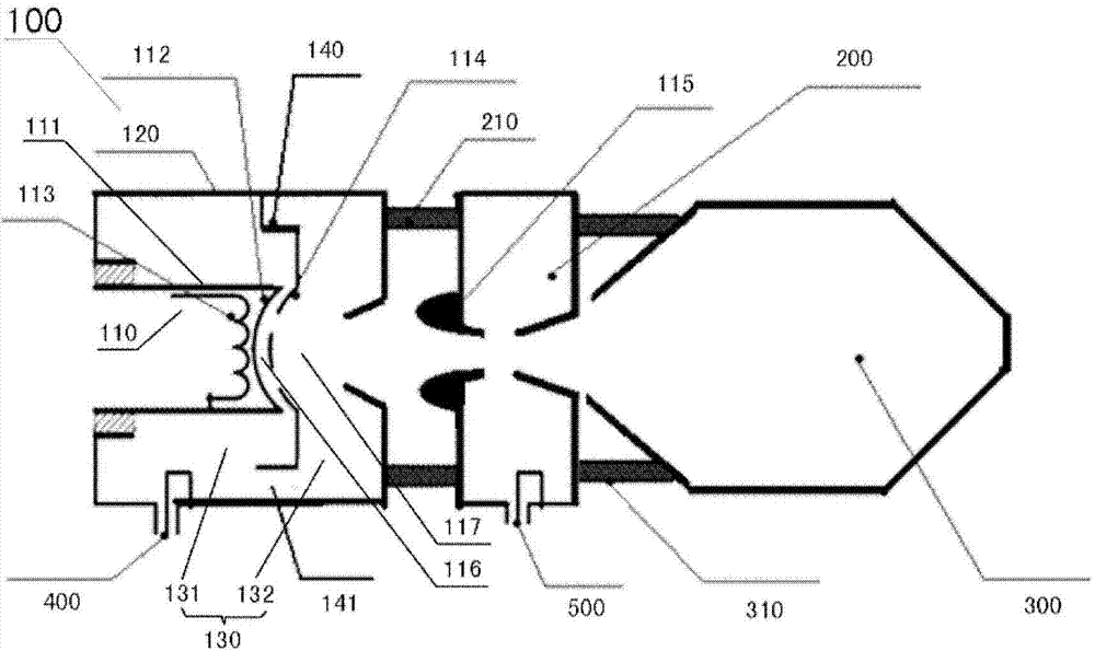 Induction output tube with double-gap input cavity