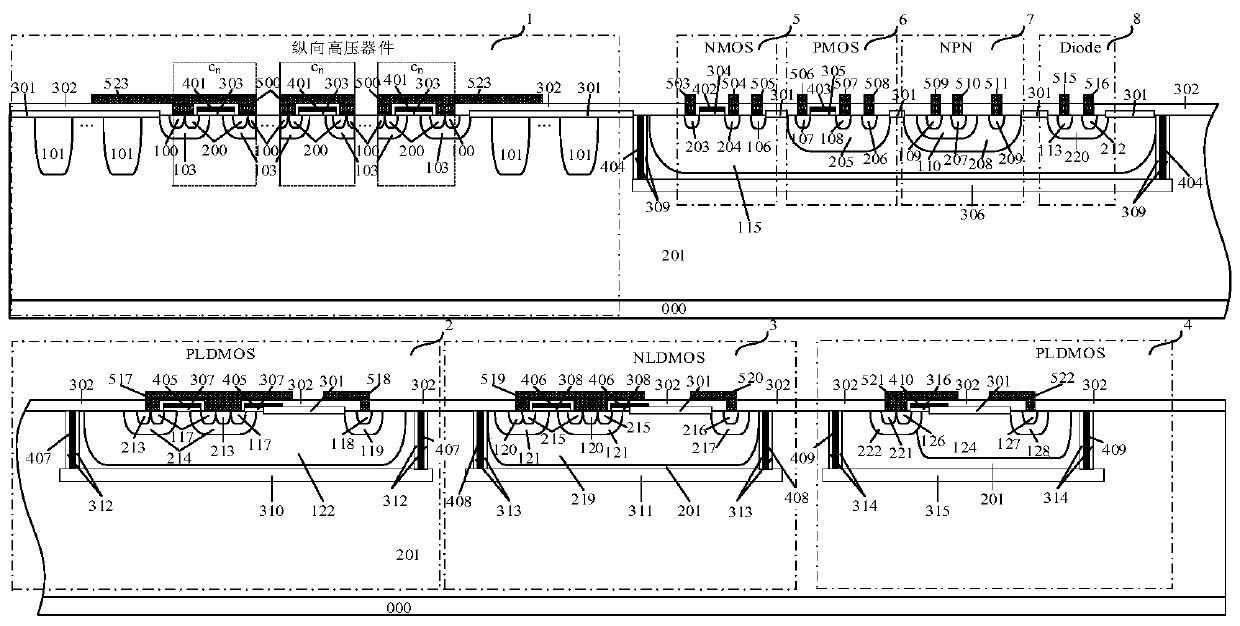 Integrated power semiconductor device and manufacturing method thereof