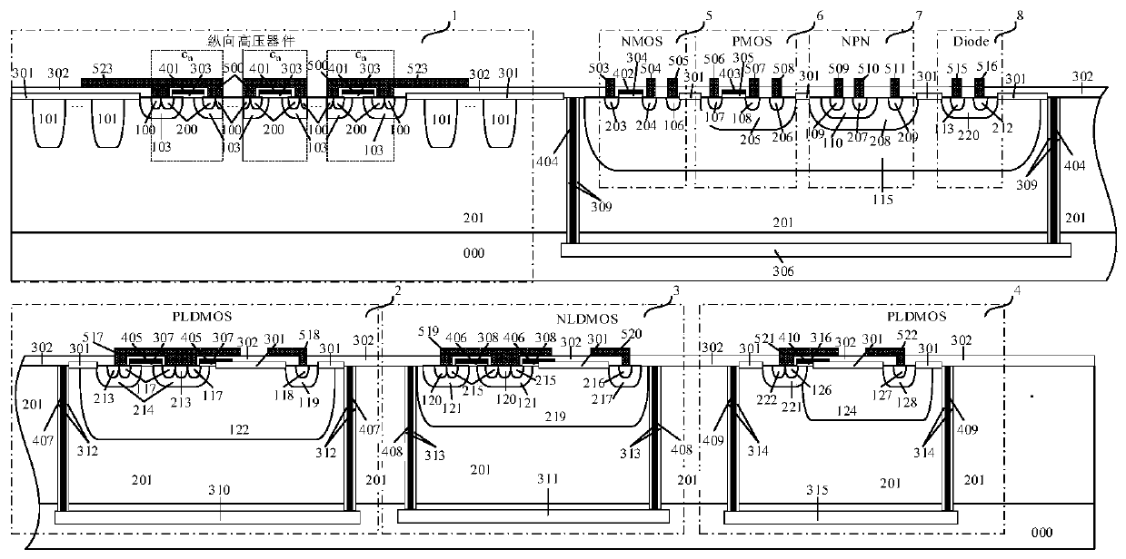 Integrated power semiconductor device and manufacturing method thereof