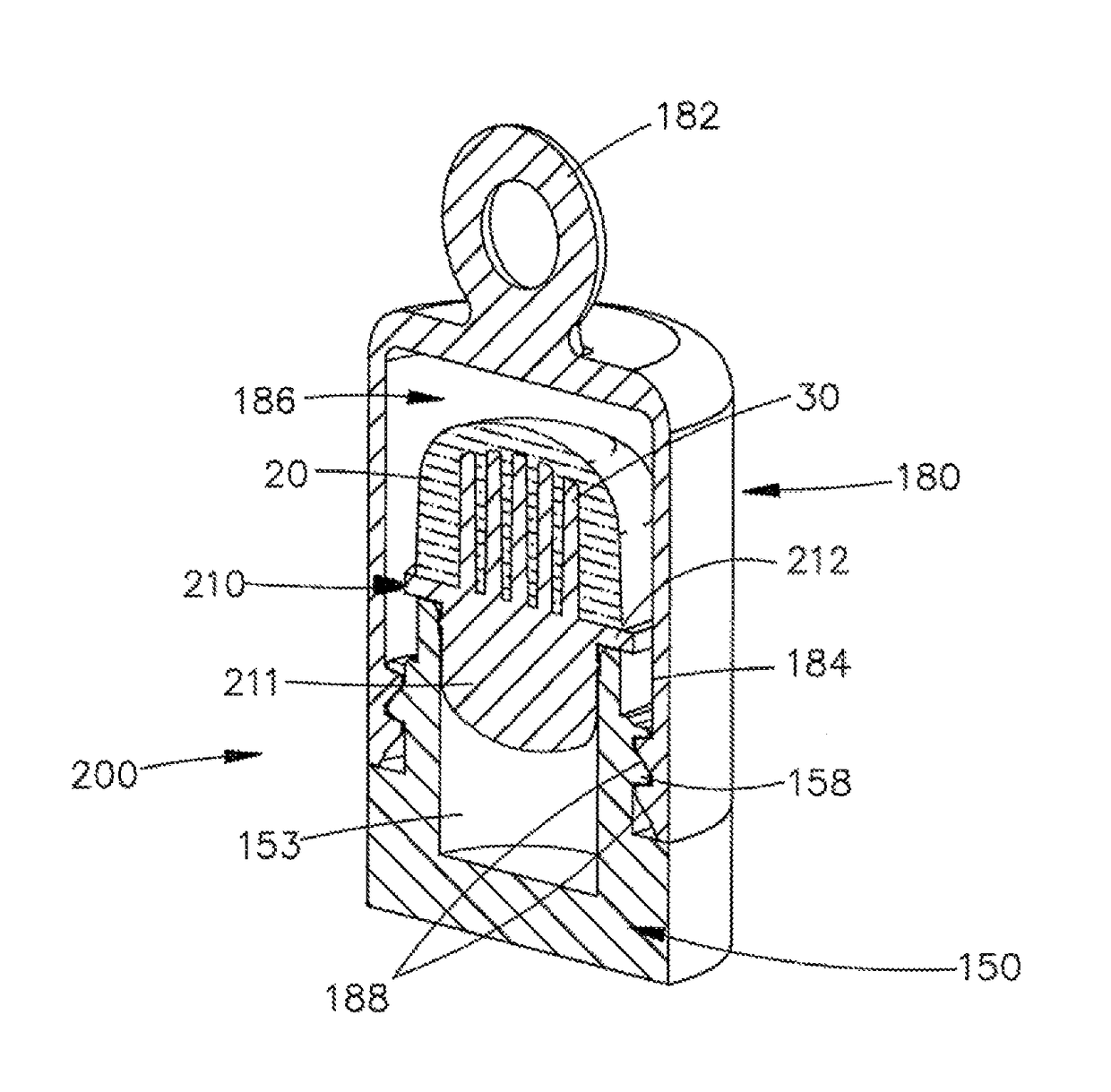 Cartridge for an applicator container