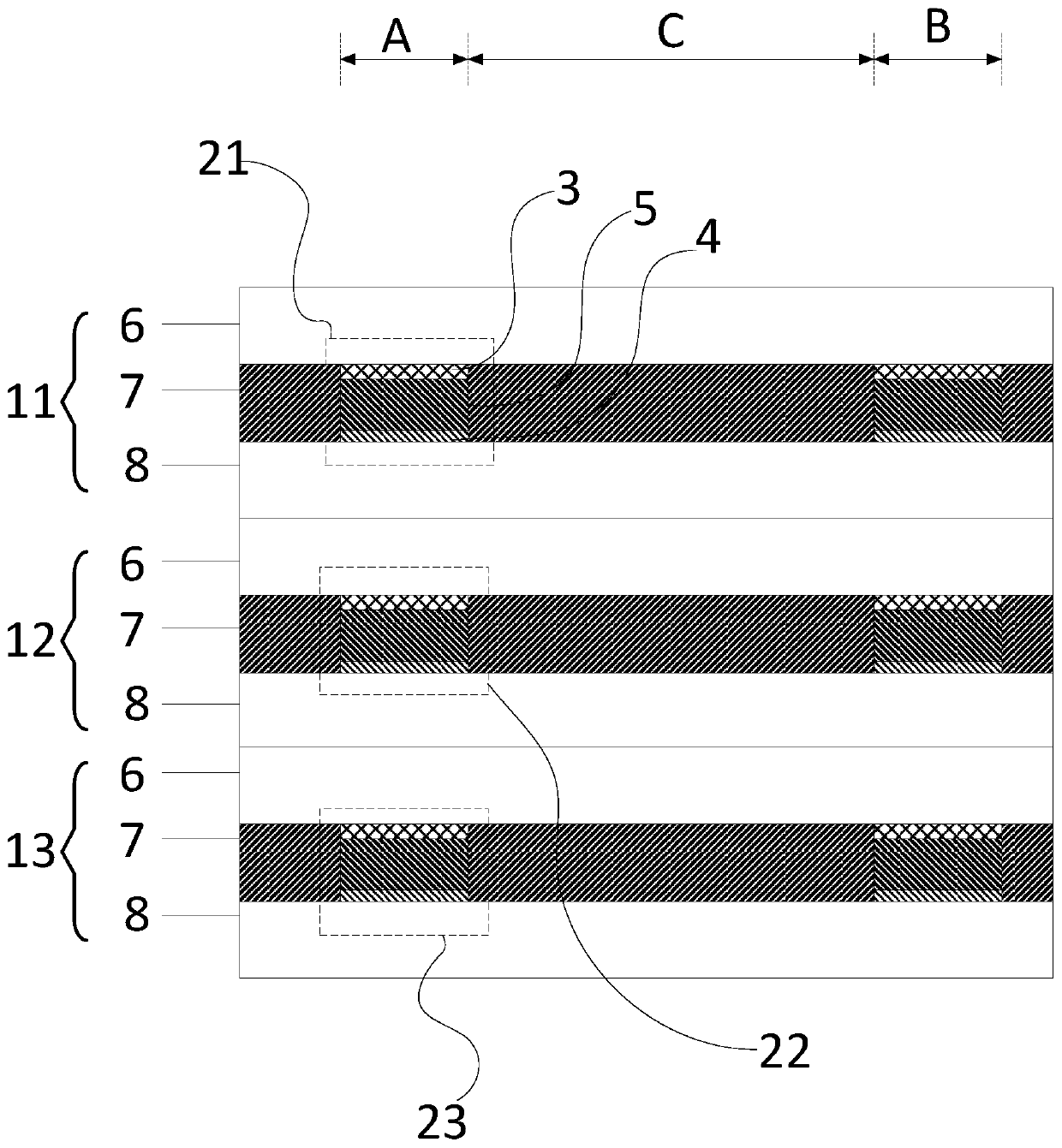 Color optical waveguide structure and display device