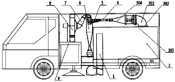 Pressurizing and dust collecting device capable of being cleaned for electric sweeping vehicle