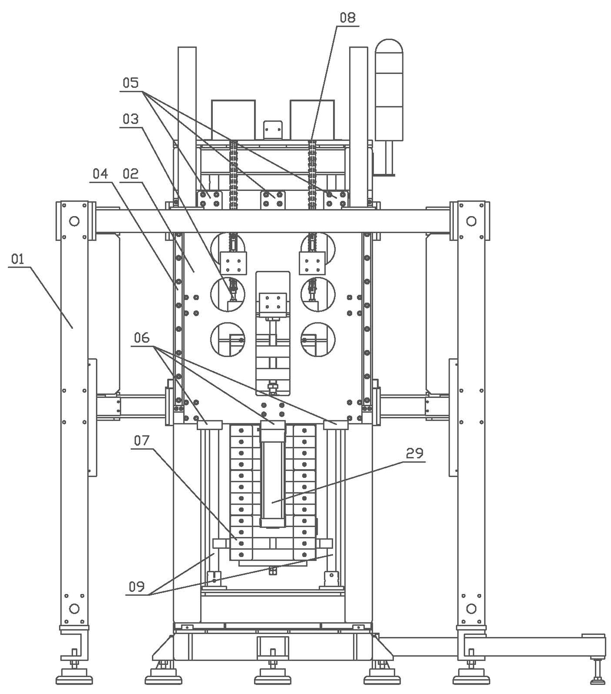 Caterpillar track four-axis automatic screwing machine