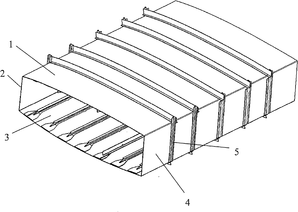 Integral central wing box made of composite materials